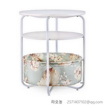 라오농 거실협탁 미니 침실 사이드테이블 서랍 철제 쇼파 이케아 원목 침대옆테이블 서랍장 엔틱 거실장 수납장+KIGjufg478X, 라운드 2 레이어 스트라이프 컬러