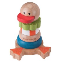 마트498 오리 블록쌓기 블록장난감 12개월 유아 남아 도형끼우기 감각발달 원목장난감 돌아기