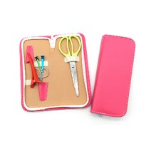 미용가위집 강아지가위 이발 가죽케이스 파우치 핑크