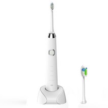 음파전동칫솔모 자동 폴리싱 미백 방수 충전 변색 기모 1837183962, 화이트