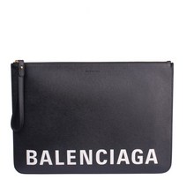 [BALENCIAGA] 블랙 캐시 화이트로고 스트랩 클러치 630626 1IZKM 1090