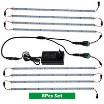 식물 조명 성장등 생장등 식물등 DC24V LED 성장 빛 튜브 스펙트럼 7W 36leds 램프 수경 세트 실내 꽃 재배 식물램프, 02 US Plug, 04 8Pcs set