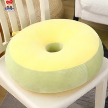 도너츠 원형쿠션 대방석 도넛방석 대형, 40cm(탈부착 가능), 마카롱-옐로우