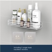 틈새 모서리 코너 수납장 철 욕실 선반 벽 마운트 아니 샤워 룸 샴푸 스토리지, 화이트 싱글 후크