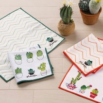 [바보사랑] [SENKO] 센코 행주 2장 세트 (선인장)(2컬러), 선택:오렌지, 상세 설명 참조