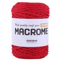 마마니트 마크라메 케이크 뜨개실 단색, 38 레드, 225m