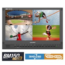 Lilliput 4K 12G-SDI 입력 방송 감독 모니터 BM150-12G 15.6 인치 HDMI 6U 랙 마운트 멀티 뷰어 카메라 디, 한개옵션0
