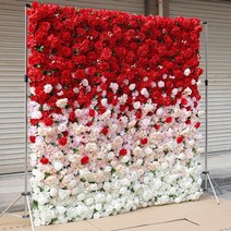 화이트 버건디 장미 모란 롤업 천 5D 꽃 벽 패브릭 걸이식 커튼 녹색 식물 벽 파티 웨딩 배경 장식 소품, 60.A12 - 2.4mX2.4m
