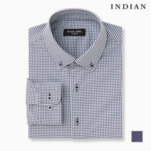 [브루노바피(남성)] [INDIAN] 잔체크 패턴 슬림핏 셔츠_MIVNLWS1261