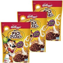 켈로그 코코군의 초콜릿 크리스피 가방 260g×3개 세트 시리얼, 260gx3