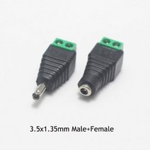 배선커넥터 터미널단자 단자 전선 LED 스트립 CCTV 보안 카메라 dvr용 암수 DC 전원 케이블 커넥터 잭 플러그 연결 5.5x2.1 5.5x2.5 3.5x1.35MM, 3.5x1.35 Male Female, 5 Pcs