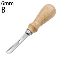가죽공예 도구 실용적인 가죽 가장자리 베벨 러 사이즈 스카이빙 베벨링 칼 DIY 절단 수공예 나무 손잡이, 6mm+China
