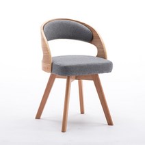 북유럽 원목의자 모던 미니멀 회전 등받이의자, 회색