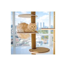 디어캣 링타워용 원형 폴스텝 스크래쳐 포함, 브라운