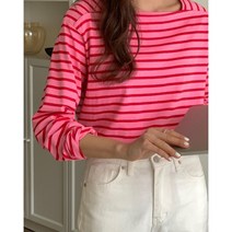 언니네 스퀘어넥 스트라이프 티셔츠