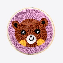 펀치 니들 DIY 만들기 원형 키트, 03_동물, PH149.아기 곰