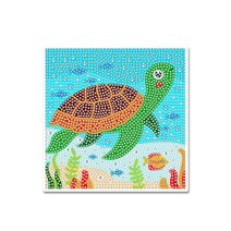 모모픽스 보석십자수 15x15cm DA11 거북이 캔버스형 액자 캐릭터 동물 아이방 인테리어 큐빅