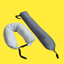 기내용목베개 여행용 목베개 휴대용 비행기 전용 목쿠션 차량용 카시트 유모차 범퍼쿠션, 그레이