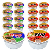 농심 컵라면 사발면 18개입 (육개장 사발면 9개 + 김치 사발면 9개), 1세트