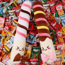 캐릭터 앙증 리본 모찌 토이웍스 초콜렛 쿠션 포함 거실 베개 침대 롱 주머니 쇼파 바디필로우, 초코
