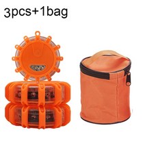 불꽃신호기 비상신호기 불꽃신호기차량용 자동차 비상등 V16 승인 Dgt 도로 플레어 구조 경찰 조명 경고 마그네틱 비콘 도움 플래시 스트로브 램프, [02] 3 Pcs, 3개