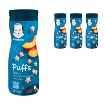 거버 시리얼 스낵 어린이퍼프 42g, 4개, 복숭아(Peach), 90g