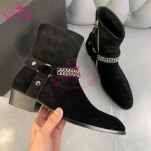 남자 웨스턴 부츠 수제 남성 발목 캐주얼 가죽 신발 카우보이 블랙 브라운 윙팁 레이스업 웨딩 오피스 드레스