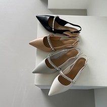 구두모모 큐빅 스트랩 스틸레토 슬링백 (2.3cm)