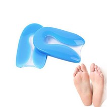 남녀공용 발 통증 완화 실리콘 젤 U자형 족저근막염 발뒤꿈치 보호대 뒤꿈치 박차 쿠션 패드 신발 삽입 깔창 1 쌍, [03] S, [01] 파란