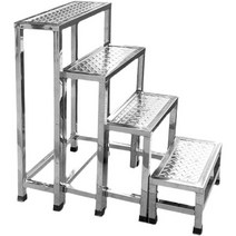 철계단 철제 계단 사다리 우마 안전 발판 작업 비계, 3단 - 폭48cm / 깊이70cm