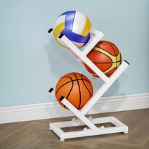 철제 농구공 축구공 공 정리대 보관 전시대 랙 거치대, 3단 화이트, 단일사이즈