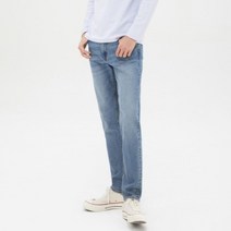 탑텐 22년 남자 사계절 슬림 스트레이트 진 중청 데님 팬츠