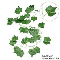 인조잔디 잎 화환 녹색 아이비 포도 나무 식물 벽 갈 랜드 웨딩 파티 홈 가든 장식, 1pcs+C