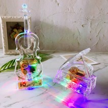 크리스탈 무드등 그랜드 피아노 바이올린 태엽 자장가 천공의성라퓨타 하울의움직이는성 오르골, 선물포장추가안함, 크리스탈 바이올린 오르골