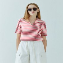 헤지스 레드 퍼피자수 면 5부소매카라티셔츠 HSTS2B523R2