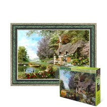 퍼즐피플 호숫가 작은집 2000피스 풍경 직소퍼즐, 액자포함(엔틱그린)