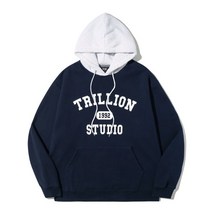트릴리온 TRILLION 컬러 배색 1992 그래픽 후드 (네이비)