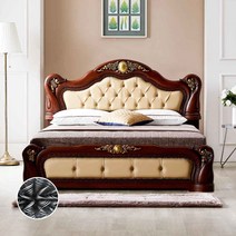 이노센트 부르주아 가죽침대 Q+본넬양면매트리스 i100538, 월넛