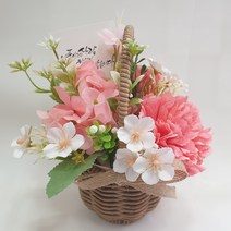 영하우스 납골당꽃다발 미니조화 꽃다발 꽃바구니 납골당꽃 부착식 성묘꽃 산소꽃 봉안당조화 추모꽃 꾸미기 납골당 꽃장식, 카네이션믹스꽃바구니 핑크