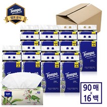 템포 프리미엄 천연펄프 소프트 티슈 4겹 90매 16팩 (64개), 4개