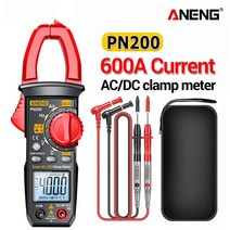 접지 진단 테스터기 체크 ANENG-PN200 디지털 클램프 미터 DC/AC 600A 전류 4000 카운트 멀티 전압 테스터, 01 PN200 Red