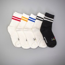 꼬랑내 유아 아동 마미대디AA 중목 줄무늬 면 양말 5color