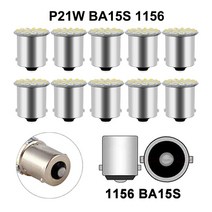 10 PCS P21/5W 1156 BA15S 방향 지시등 12V 3014 22SMD 7000K 흰색 빨간색 자동차 테일 후진 주차 브레이크, 02 Red, 01 10 PCS 1156