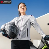 POOMIHOUSE 여름 남여공용 메쉬 오토바이 통기성 레저 레이싱 자켓, 2XL, JK158W 여성 퍼플화이트【여름】