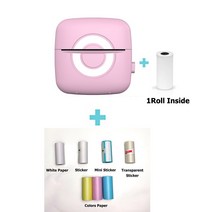 스마트폰사진인화기 휴대폰 사진출력 C20 HD 핸즈프리 열전사 미니 휴대용 프린터 다기능 스티커 라벨링, 12 C13 Pink with 7Rolls