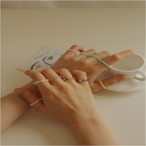 [천삼백케이] [코지23] 여자 여름 감성 컬러 브라이트 비즈 구슬 기본 반지