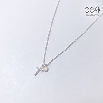 364days 925실버 큐빅 십자가 은목걸이 오팔 목걸이 10월 탄생석 목걸이 선물 체인길이 사이즈 선택가능