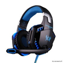 NUNUBITEL_게이밍특화 고음질 LED라이트 컨트롤톡 헤드셋 G2000 PC방 게임헤드폰 헤드폰 라이팅 LED_NUB누비텔레숍, 상품_선택--▶COOL BLUE