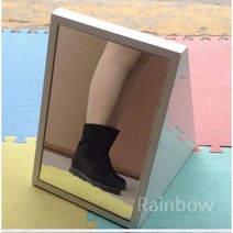 슈즈 미러 스탠드형 신발 거울 매장 피팅 발 구두 옷 가게, B. 블랙 단면 거울