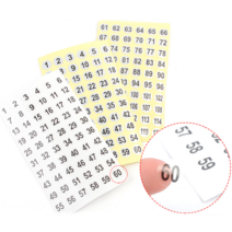 투명 실버 미니 넘버링 숫자스티커 번호표시 스티커, 투명 1-60
